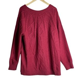 Red sweater oversized cool beach nights Size 18